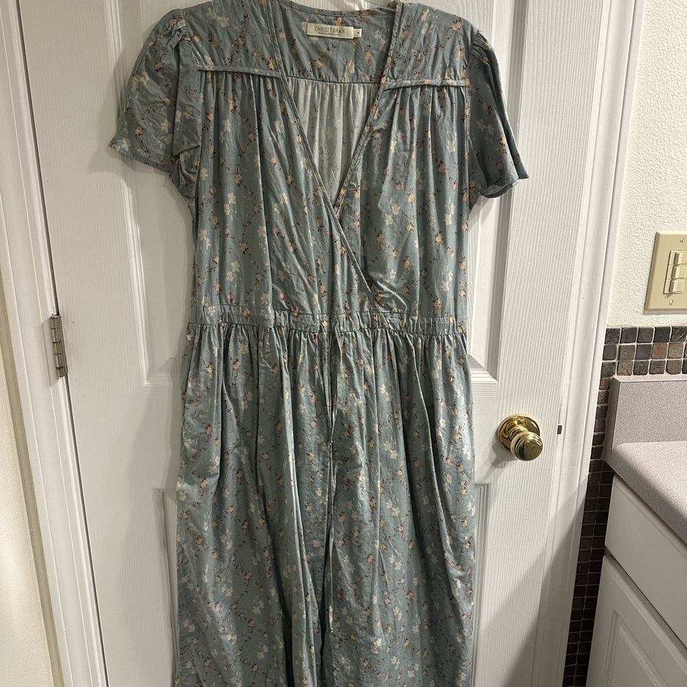 Christy Dawn Light Blue Floral Midi Dress